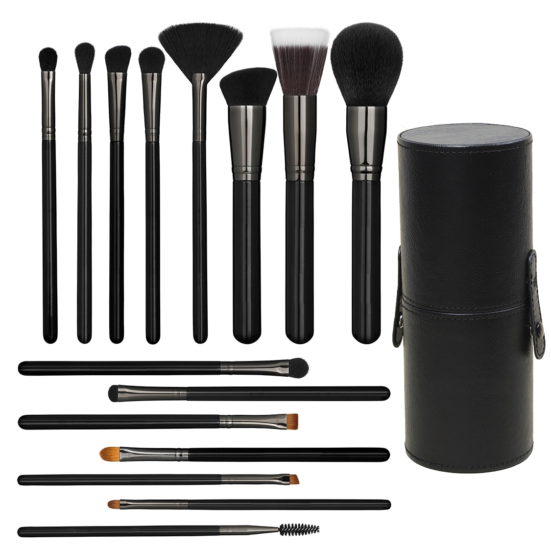 Set de 15 brochas de maquillaje con estuche