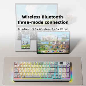 EWEADN V98Pro Teclado de oficina retroiluminado RGB de 98 teclas Interfaz USB 2,4G Inalámbrico y con cable BT 5,0 Pantalla Nuevo producto - Product Image 3