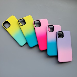 เคสหลังไล่สีรุ้งสำหรับ iPhone,เคสโทรศัพท์สำหรับ iPhone 12 13 Pro Max TPU + PC 2 In 1 Xs Xr 11 7/8 6P - Product Image 3