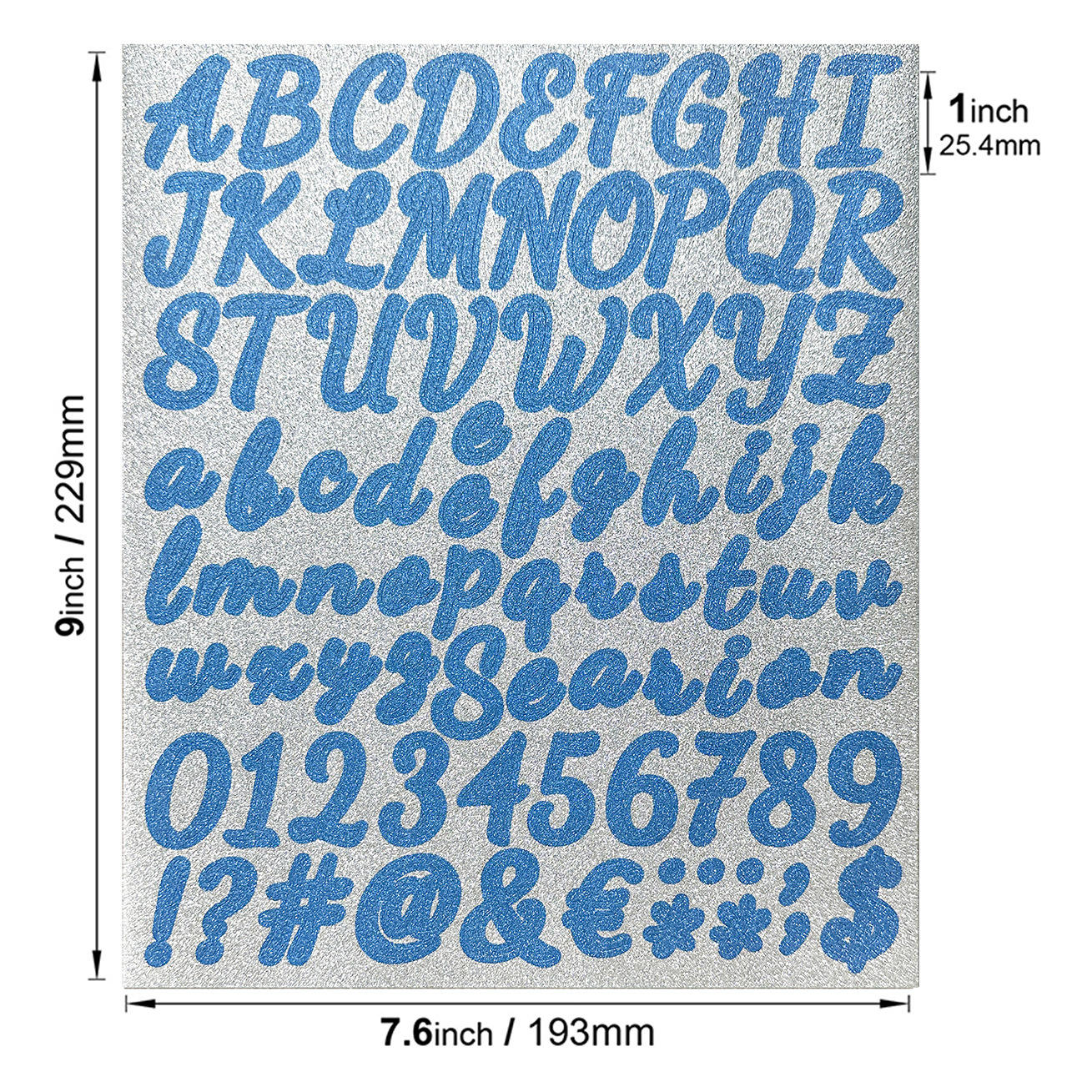 Lettres scintillantes manuscrites bleues Sfzm-g2