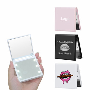 批发定制标志双面发光二极管紧凑型化妆镜化妆镜 - Product Image 1