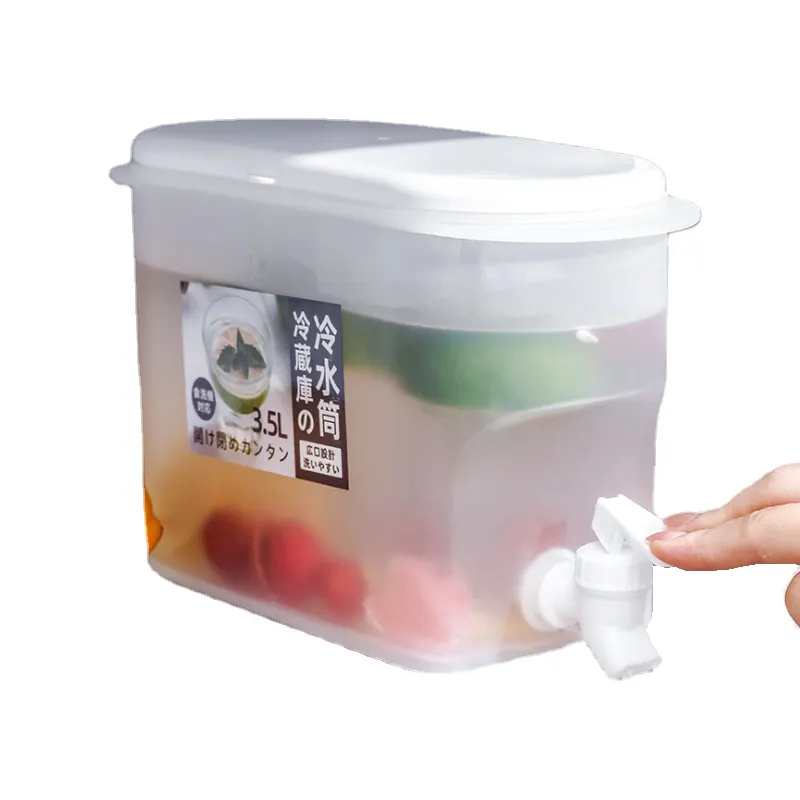 SY1W 3.5L Refrigerator Lemonade Water Kettle Fruit Teapot Desktop Container With Tap Cold Juice Drink Dispenser