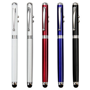 Multi funzione 4 in 1 stilo penna con luce a LED luce rossa puntatore Laser regalo di promozione Soft Touch Led medico penna per cellulare - Product Image 2