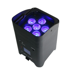 Düğün Uplight ücretli 6x18w RGBWA + UV 6 in 1 Led Par işık kablosuz pil uzaktan kumanda Led sahne ışığı - Product Image 1