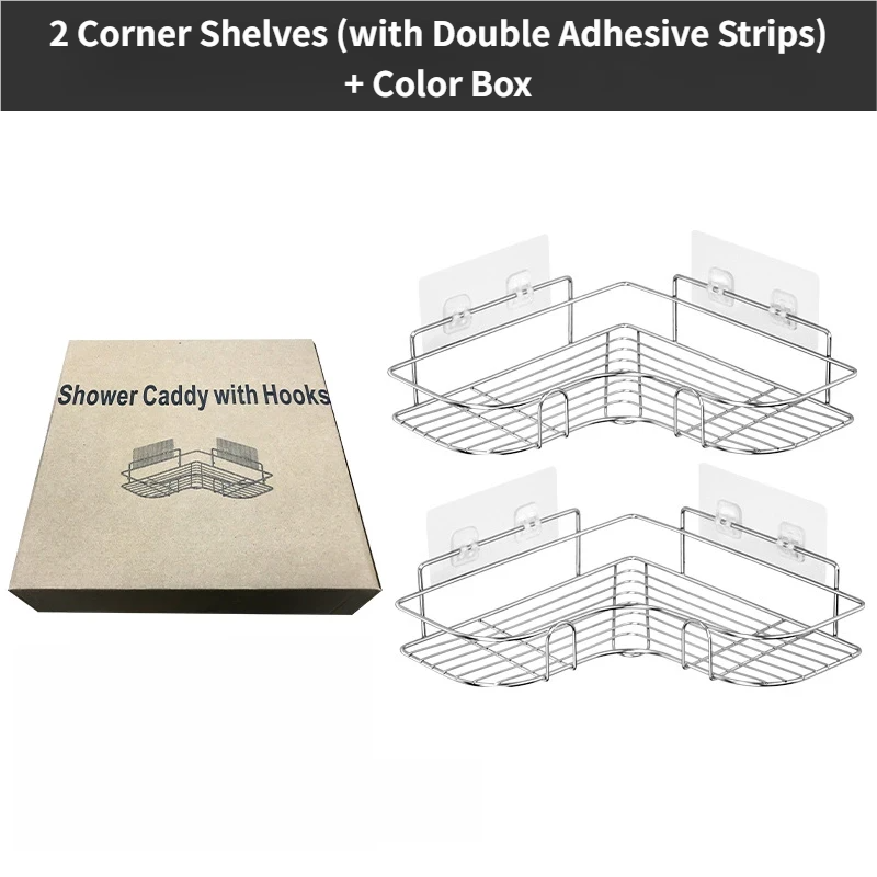 Mensola angolare nera-2 (con doppie strisce adesive)+scatola colorata