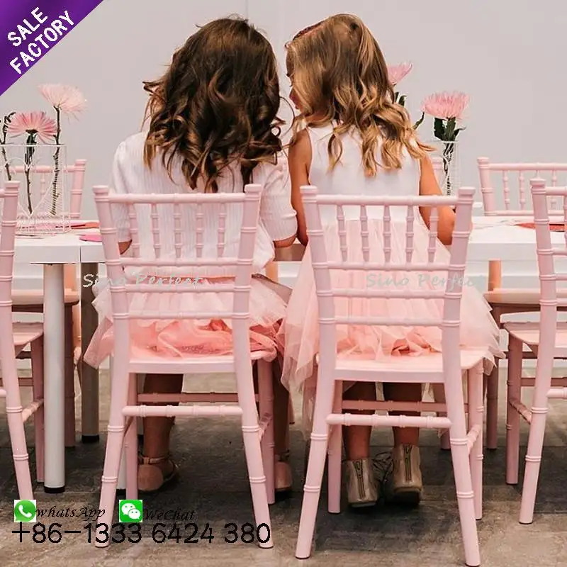 Preço barato Empilhamento Resina Plástico Móveis Rosa Chivari Cavalaria Infantil Tiffany Cadeiras Para Crianças