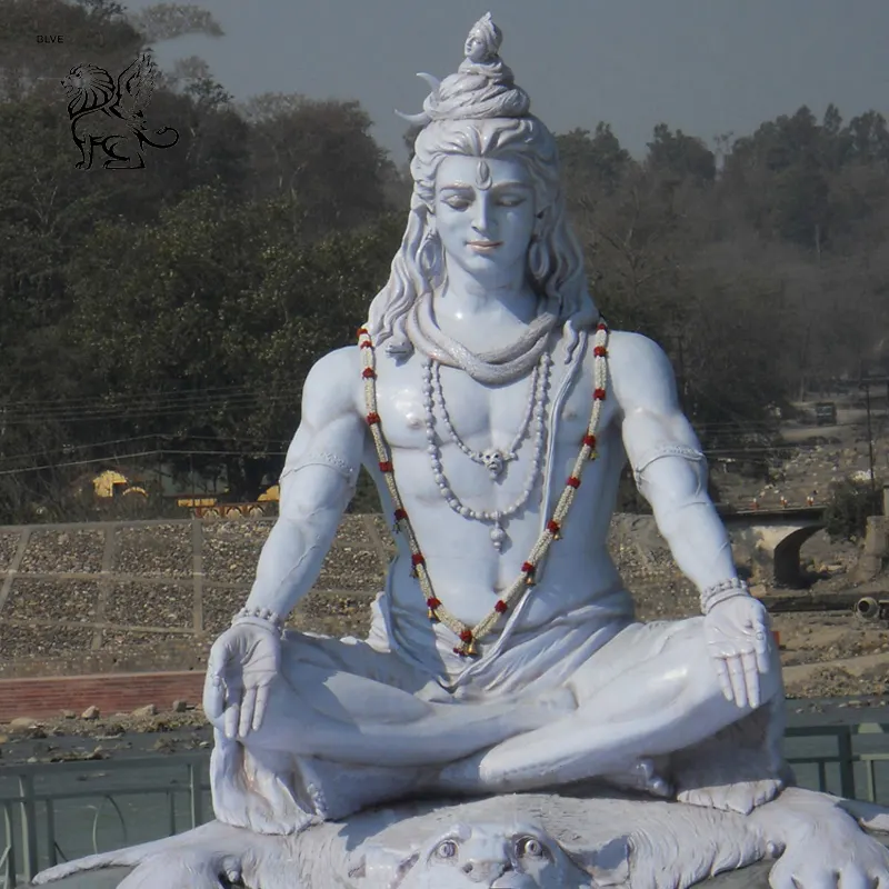 Büyük el oyma açık taş heykel dekoratif Hindu Murthi dini buda mermer Lord Shiva heykeli