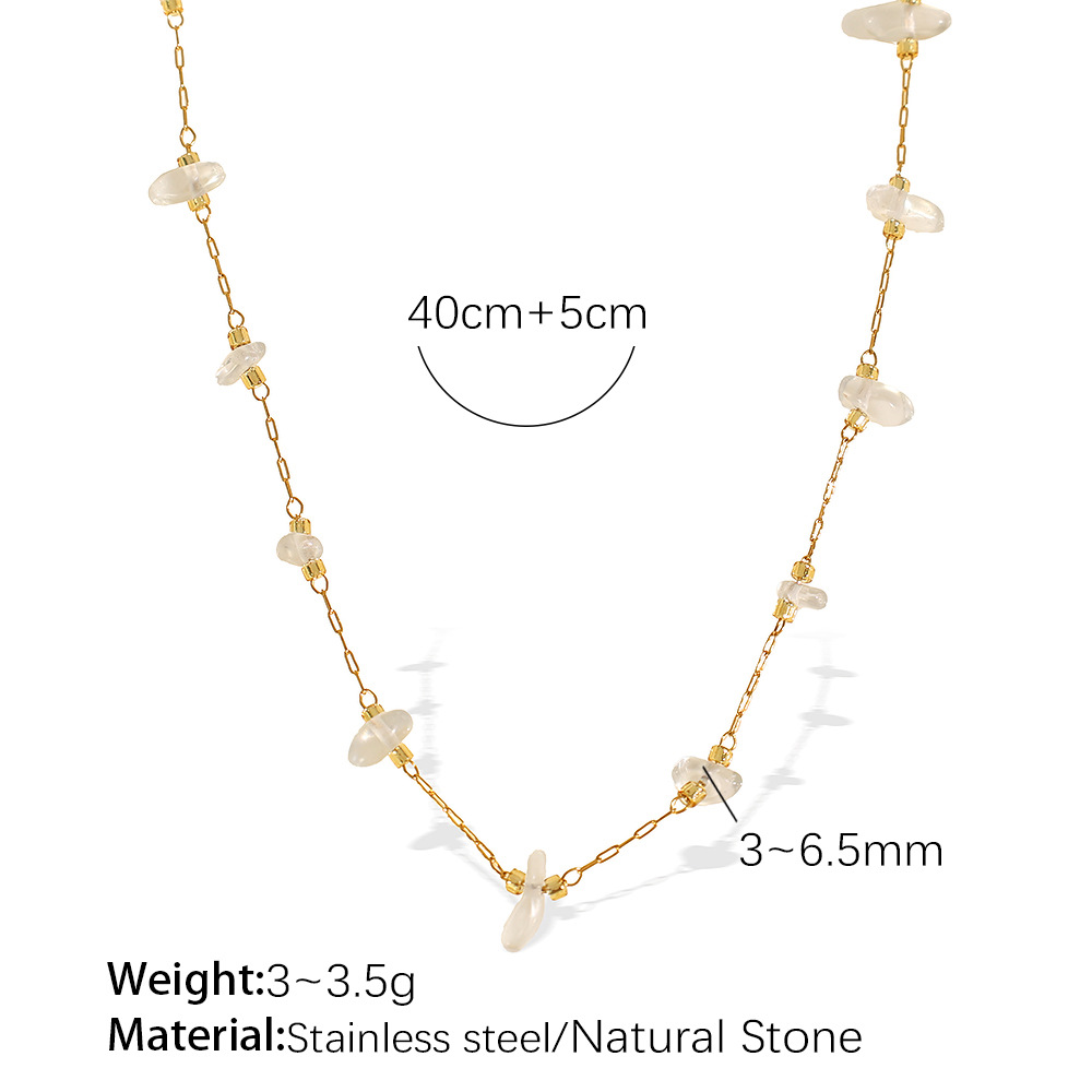 XL374TTG Clear Stone Gold Necklace