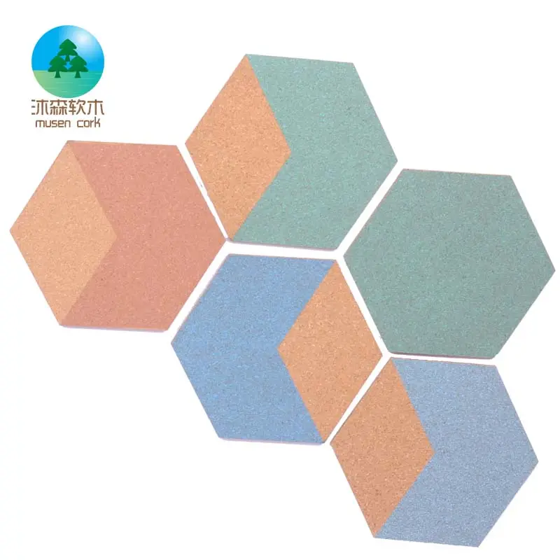 Hot Sale Hexagon Cork Boards für Wände Adhesive Insula ted Cork