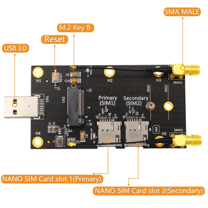 NGFF TO USB 3.0 BOARD การ์ด M.2 B ไรเซอร์ LTE 4G 5G USB3.0ดองเกิลพร้อมซิมเสาอากาศคู่สำหรับ EM05 EM06-E EM12-G RM520N RM530N - Product Image 4