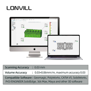 LONVILL智能算法工业激光深孔三维物体扫描多线快速扫描手持式三维扫描仪 - Product Image 3