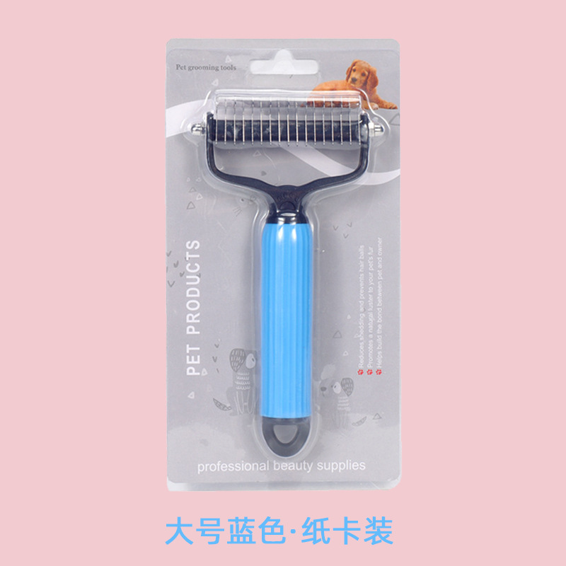Cat paw print open knot comb-big blue paper card