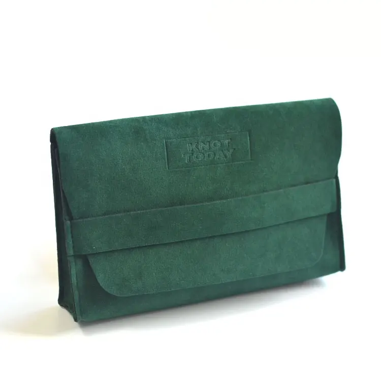 Verde oliva 3D in pelle scamosciata di spessore busta di imballaggio del sacchetto del sacchetto con custom logo in rilievo