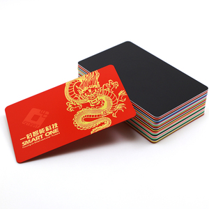 定制红色pvc卡印刷烫金箔名片带二维码 - Product Image 1