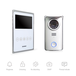 Lermom doble forma de sistema de intercomunicación 4,3 pulgadas botón táctil mini LCD pantalla color visiophone 2 fils 2 cable de video de la puerta teléfono intercomunicador - Product Image 3
