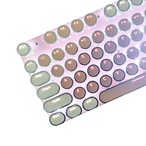 Teclado mecánico retroiluminado de dos colores para juegos, Teclado mecánico retroiluminado para ordenador, notebook, con cable, rosa y blanco - Product Image 3