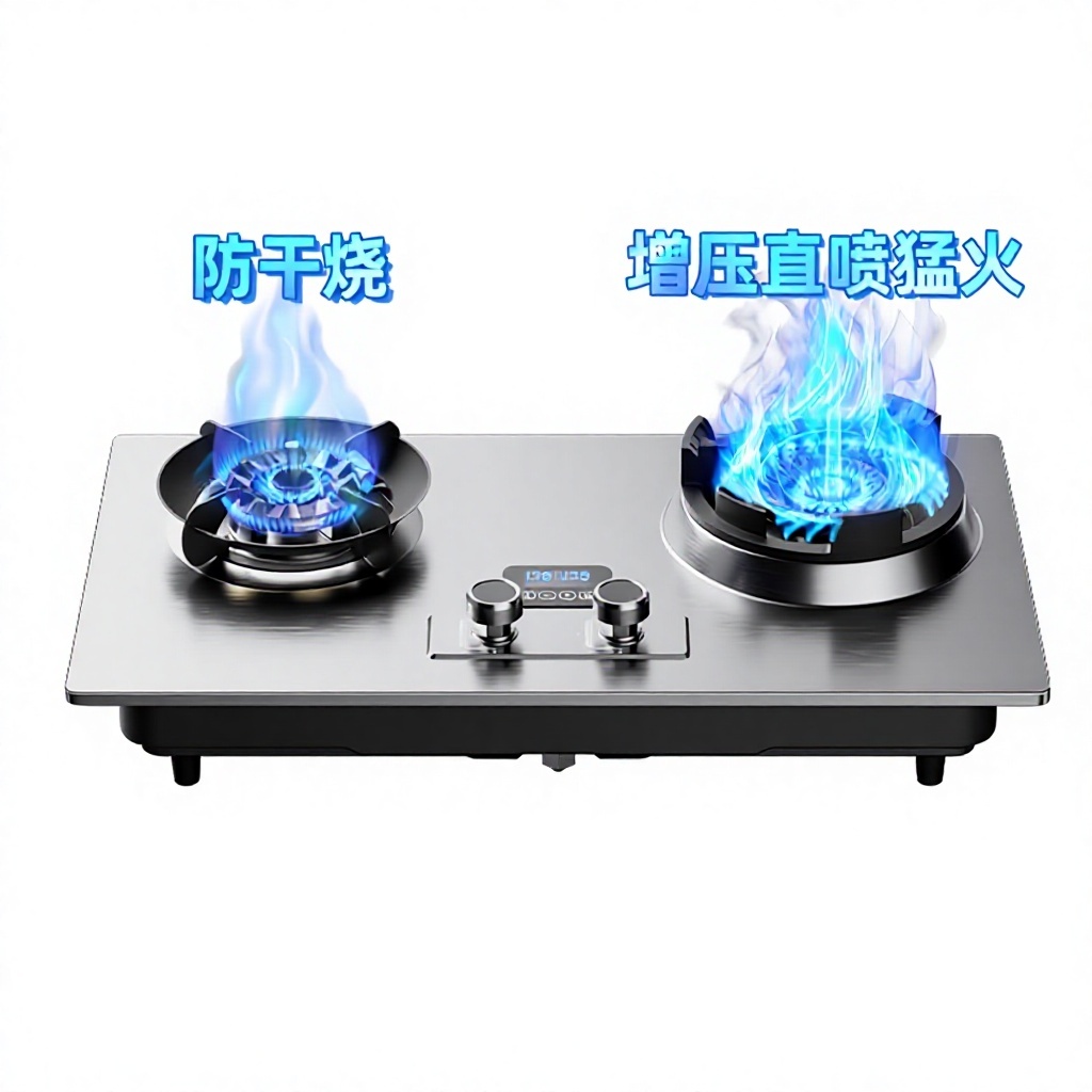 left-side dry-boil protection, king style direct flame, stainles