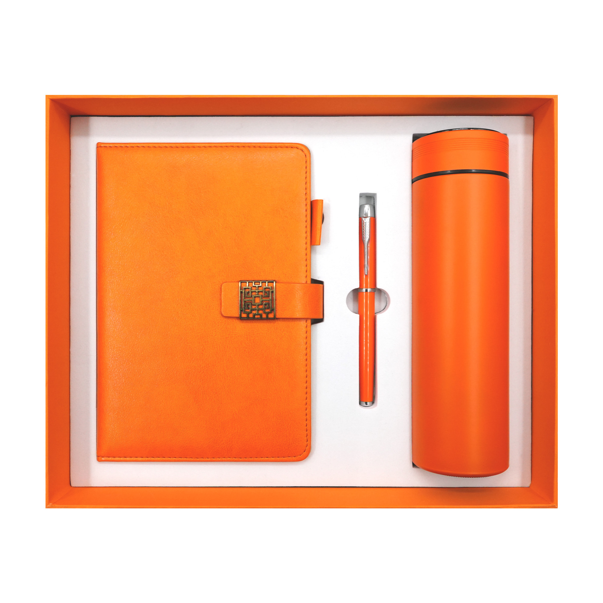 Stylo tasse thermos orange-notebook