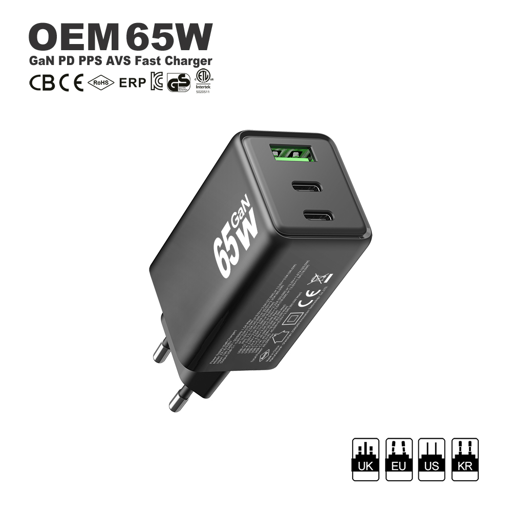 Chargeur pd noir 65w