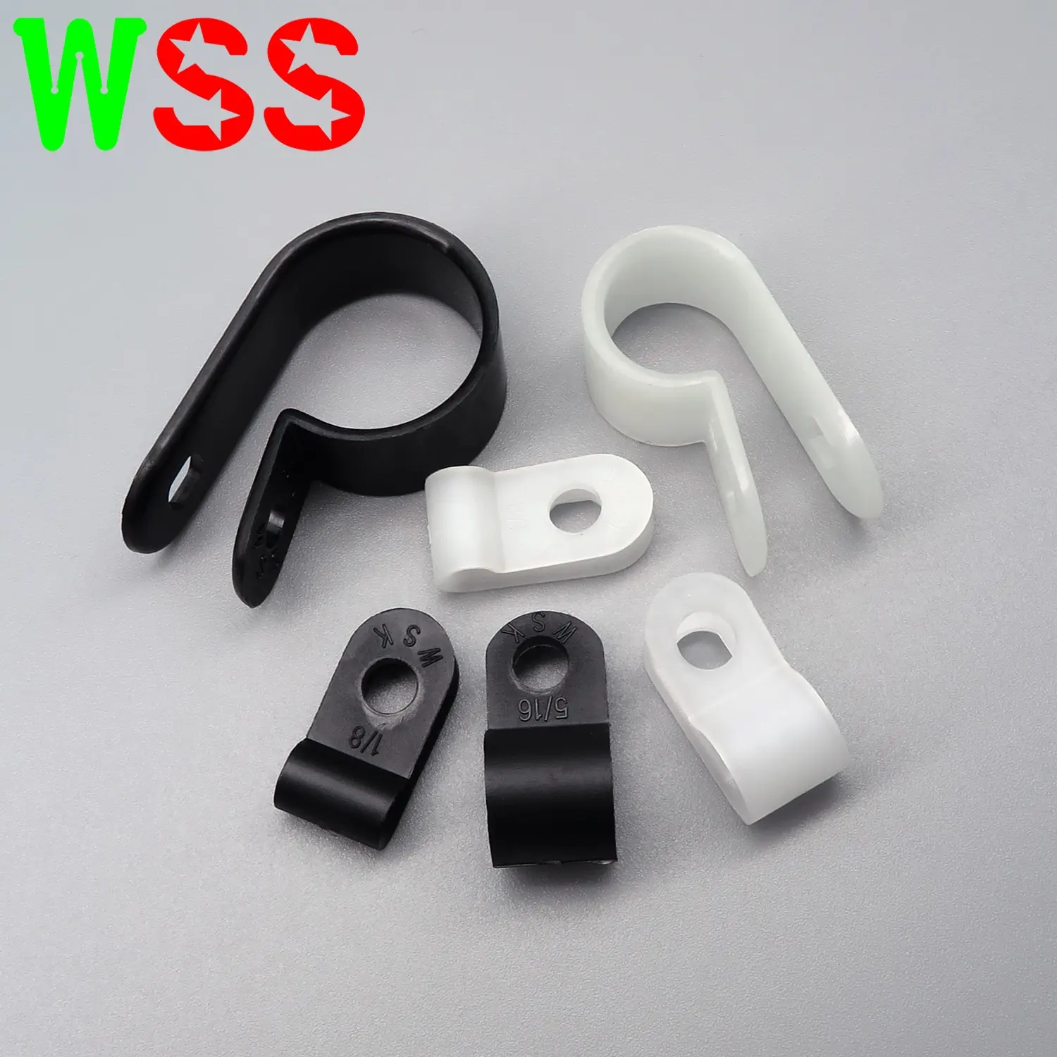 Colliers de serrage pour câbles, pinces, Type R, en plastique et Nylon, ajustables, support rond, 50 pièces