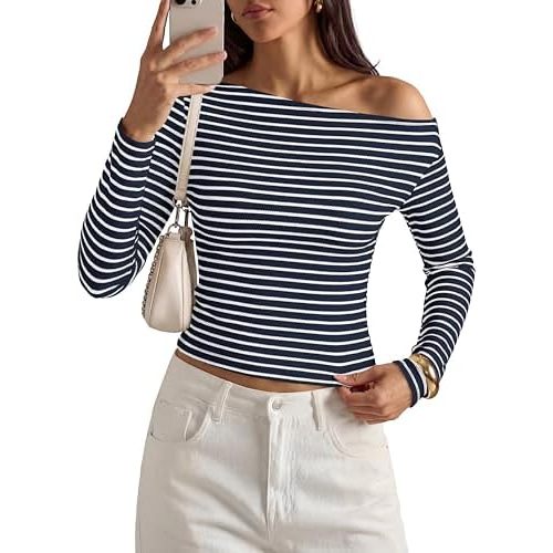 Rayé Marine Blanc