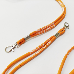 <strong>Customized</strong> Design Woven <strong>Polyester</strong> Lanyard with Round <strong>Elastic</strong> Jacquard Rope Neck Strap Promotional <strong>Customized</strong> Nylon Lanyard - Product Image 3