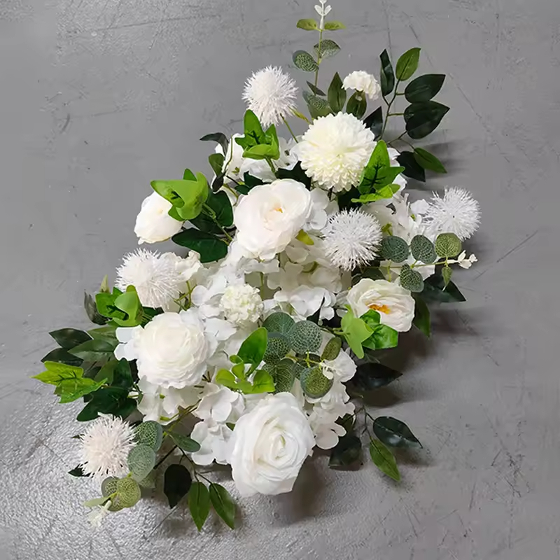 ยาว 50x กว้าง 30ซม. แถวดอกออสตินสีขาวน้ำนม