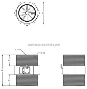 Sensor de flujo de agua de acero inoxidable, salida de sensores de flujo de pulso de 3 cables para equipos de tratamiento de agua, Sensor de flujo de agua