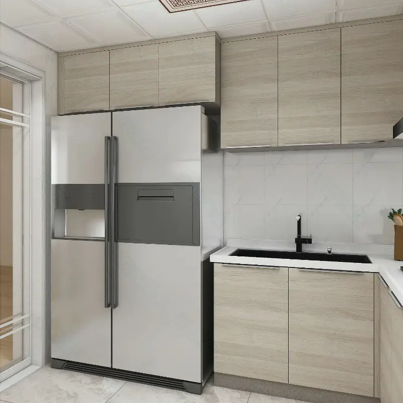 Современная Белая встроенная мебель Honsoar на заказ, кухонные шкафы