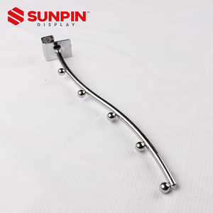 Thác Slatwall Treo Móc Nhiệm Vụ Nặng Nề An Ninh <span class=keywords><strong>Pegboard</strong></span> Móc Bạc Kim Loại Cửa Hàng Slatwall Quần Áo Hiển Thị Móc - Product Image 3