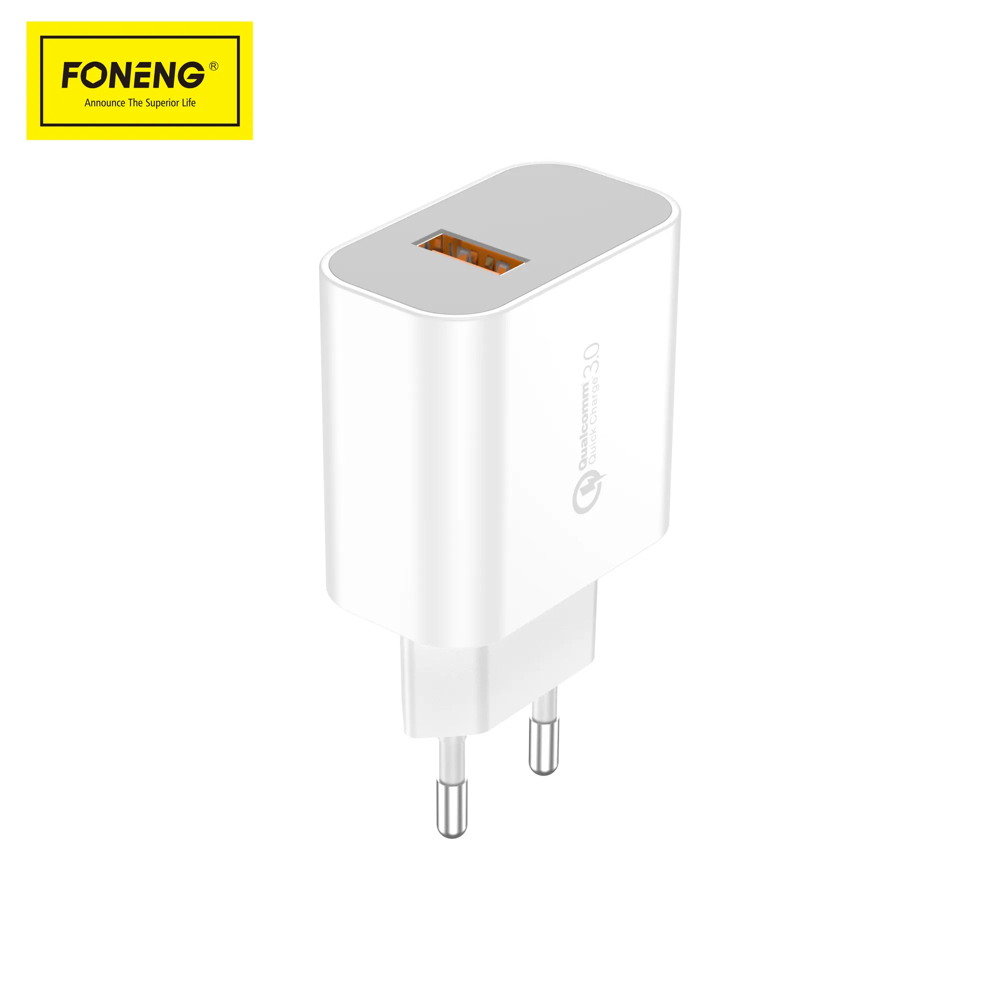 FONENG yeni varış EU46 USB şarj aleti 3A hızlı şarj QC3.0 USB şarj aleti hızlı şarj taşınabilir cep telefonu adaptörü ile kablo