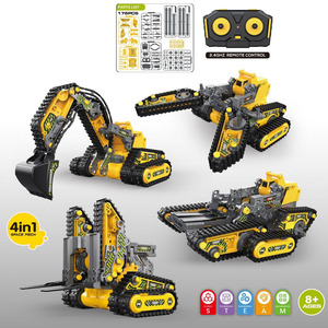 STEM Toy 4 in 1 <strong>Assembled</strong> RC Toy DIY Excavator Programmable Truck Educational Toys Building Block Vehicle Remote Control Car - Product Image 5