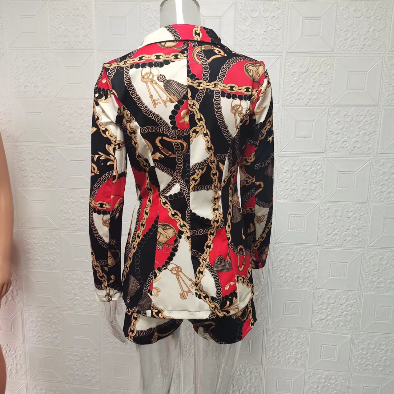 Autumn and Winter European and American Women's Clothes Slim Fitting Short Pants Two-piece Suit