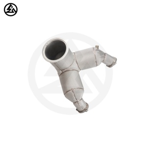CSZ Accessories <strong>Dual</strong> Carrier Exhaust Catted Downpipe for Audi S4/S5 3.0T B9 Euro VI 2017- <strong>Header</strong> Exhaust Downpipe - Product Image 5