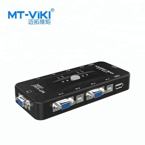4端口USB VGA KVM切换器选择器盒4x1，MT-VIKI工厂原始设备制造商台式VGA KVM切换器4进1出