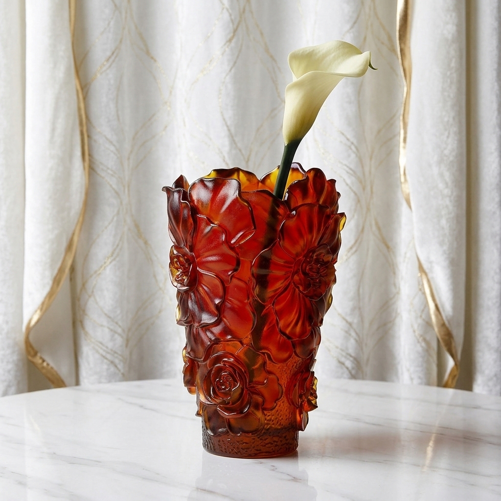 deep amber-camellia vase