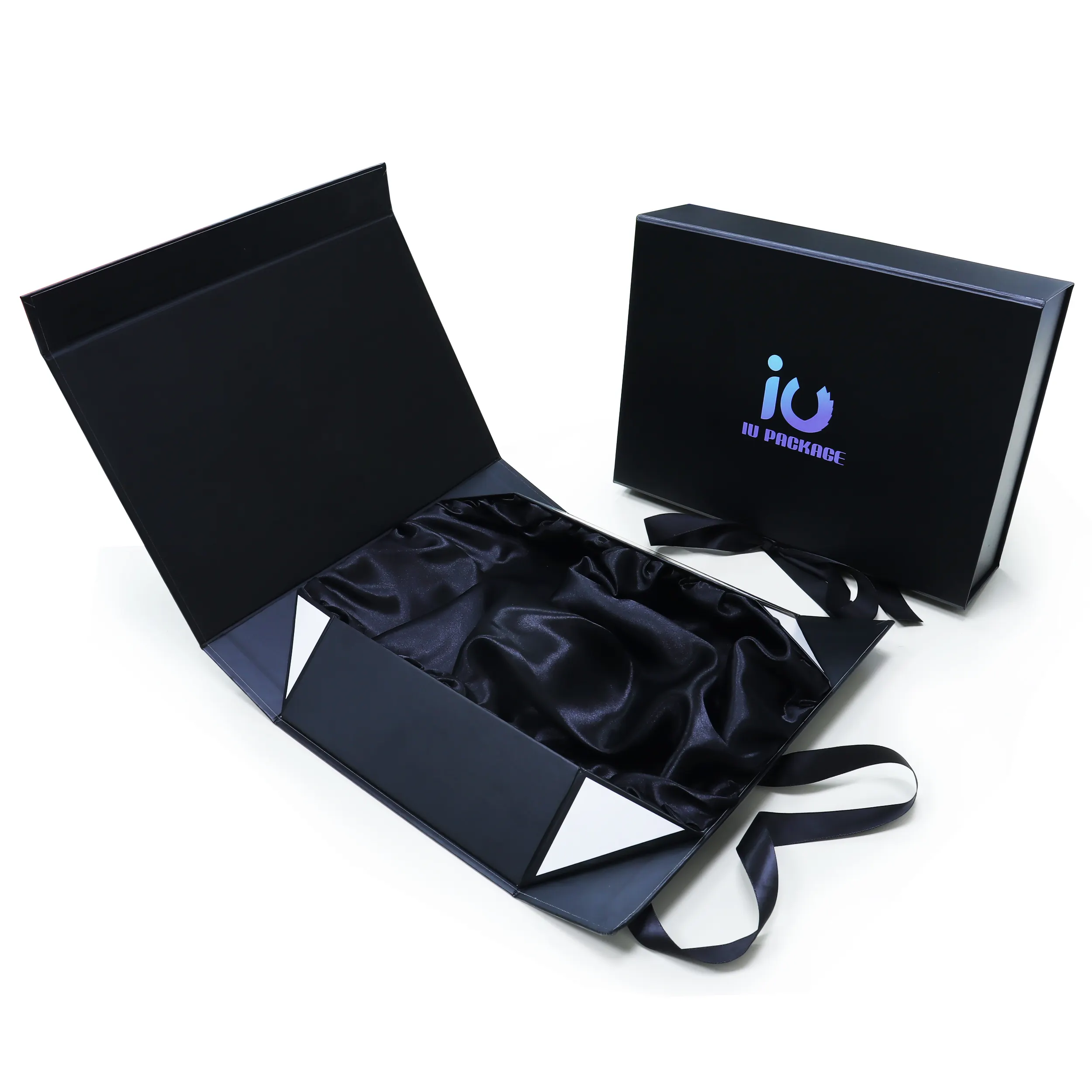 Boîtes d'emballage personnalisées de luxe pour perruque Lingerie Emballage pliable avec insert en satin Emballage cadeau avec logo Boîte magnétique pliante