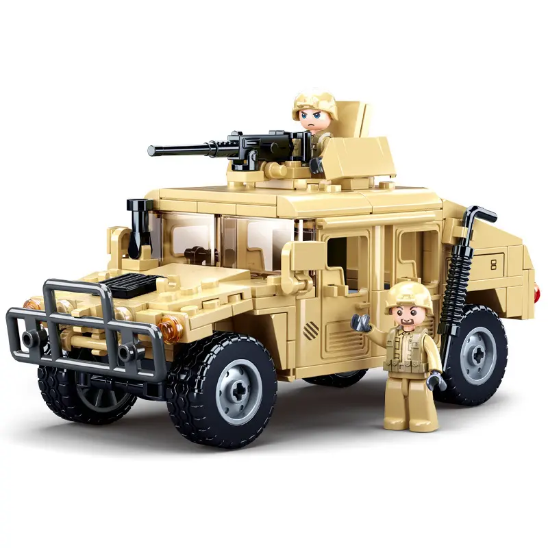 Строительные блоки Sluban M38-B0837 Hummer H2 штурмовая машина 265 шт. армейская модель грузовика Конструктор для детей армейские игрушки