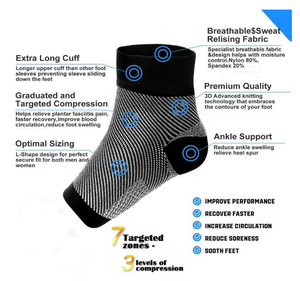Arch Support Compression Foot Sleeves Ankle Protection Plantar Fasciitis Socks with <strong>Excellent</strong> <strong>Function</strong>