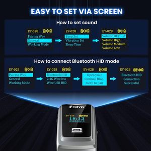 Eyoyo Mini Portátil Inalámbrico Bluetooth 1D 2D Lector de Código QR Escáner de Código de Barras con Pantalla LCD para Inventario de Biblioteca - Product Image 2