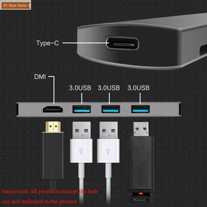 Jumon Portable <strong>USB</strong> <strong>C</strong> Hub 5 in 1 Multiport <strong>Adapter</strong> with 4KHD <strong>Output</strong> and Thunderbolt Charger for Laptop <strong>USB</strong> 3.0 Ports in Stock! - Product Image 4