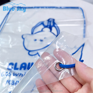 定制Logo印花透明PE塑料拉绳背包拉绳袋礼品包装拉绳袋 - Product Image 3