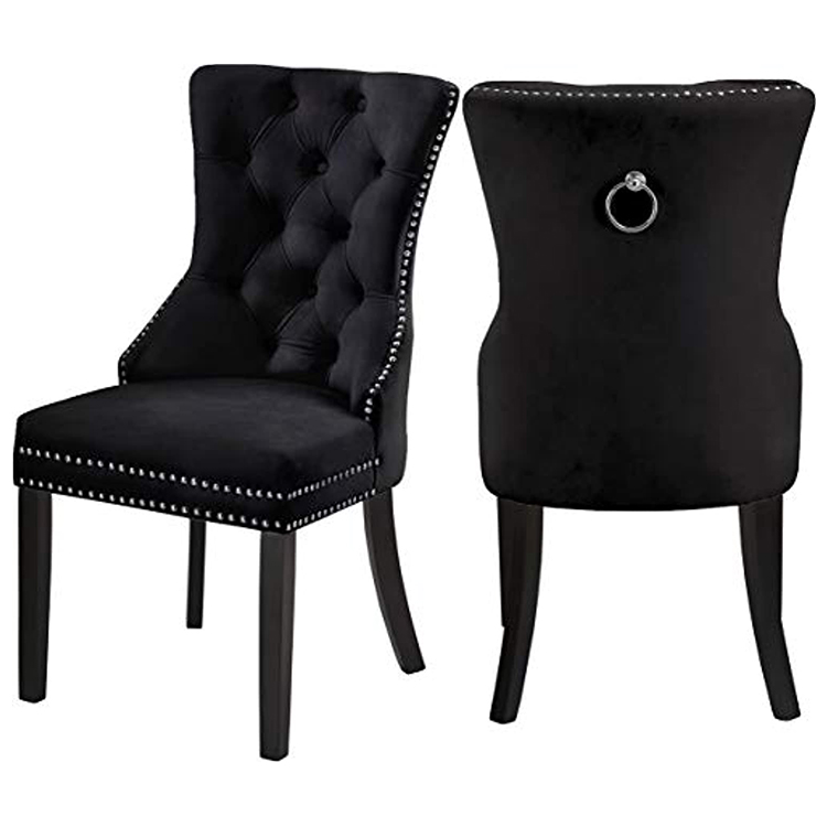 2021Wholesale Price Elegant Mid Century Luxury Upholstered Armless Fabric Velvet Wooden Dining Chair for Dining Room