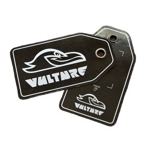 Fashion Custom Recyclable Luxury Embossed Die Cut Texture Paper Hang Tags Premium Black UV <strong>Printing</strong> Swing Tag With <strong>String</strong> Rope - Product Image 2