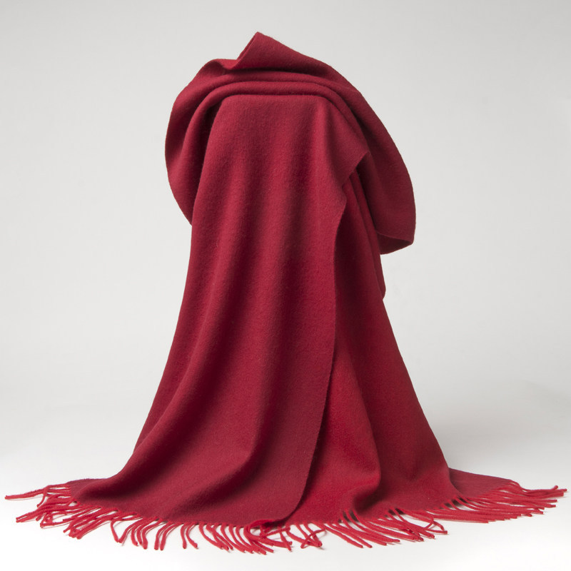 Bufanda roja brillante de doble cara - 200x40 cm