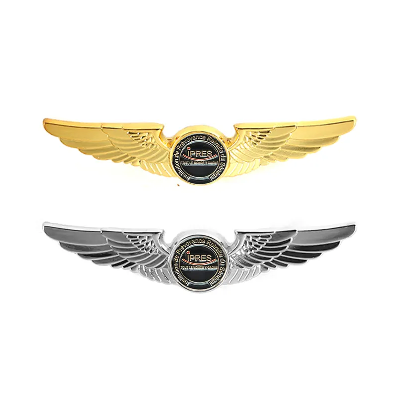 Cercle rond de haute qualité personnalisé en alliage de zinc vierge 3d ailes épingle badge en vrac créer un nom badge, nom personnalisé broches broche