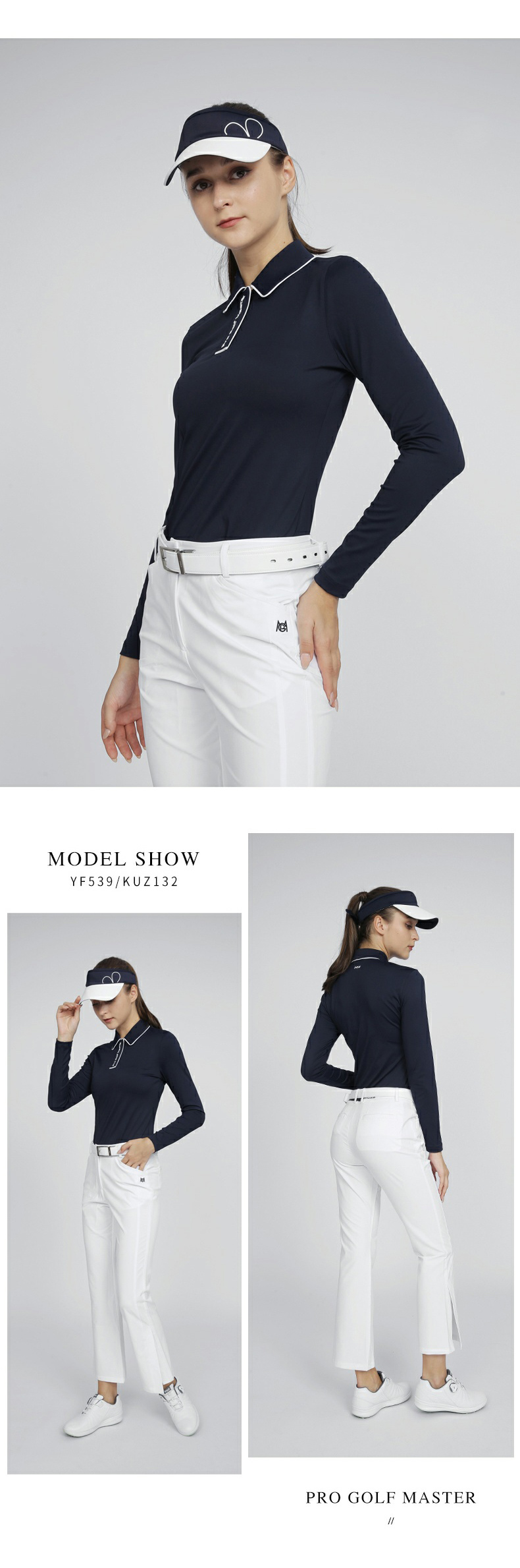 PGM YF539 wholesale bulk long sleeve golf polo shirt high quality woman