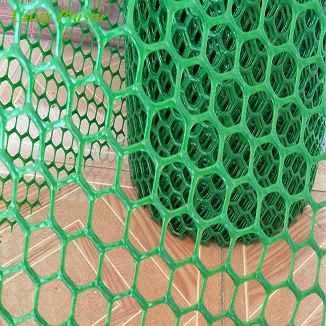 Rede de plástico durável verde PP PE para criação de redes de malha de arame, rede de plástico para fazenda de frango