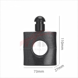 30ml 50ml 80mlブラックグリッターデザイン正方形スプレーガラス香水瓶円形観察窓付き - Product Image 5