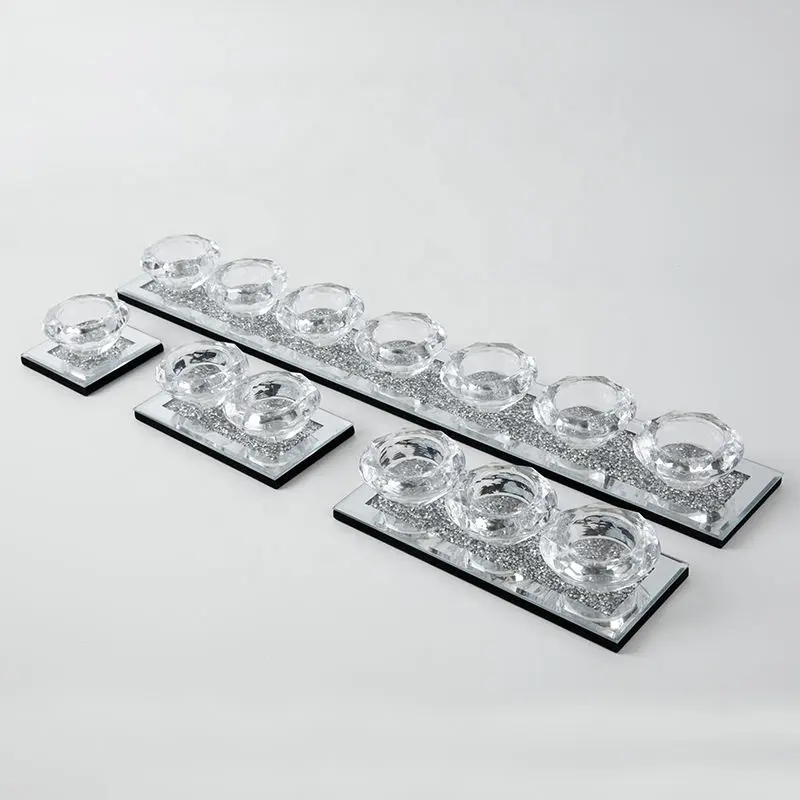 Vela de cristal redonda transparente con diamantes de imitación personalizados